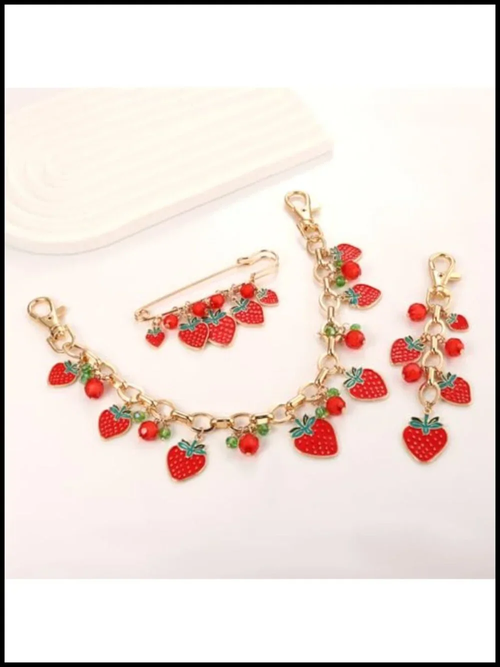 Western 3-in-1 Purse Charm Set with Chain, Keychain & Brooch, Turquoise Accent